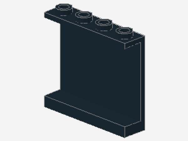 Lego Panel 1 x 4 x 3 (4215b) hollow Studs, black