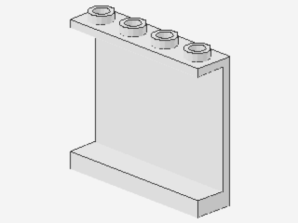 Lego Panel 1 x 4 x 3 (4215b) hollow Studs, white