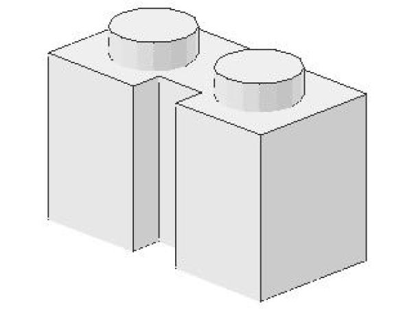 Lego Brick, modified 1 x 2 x 1 (4216) white