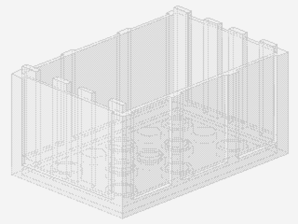 Lego Chest Bottom 4 x 6 x 2.33 (4237) transparent