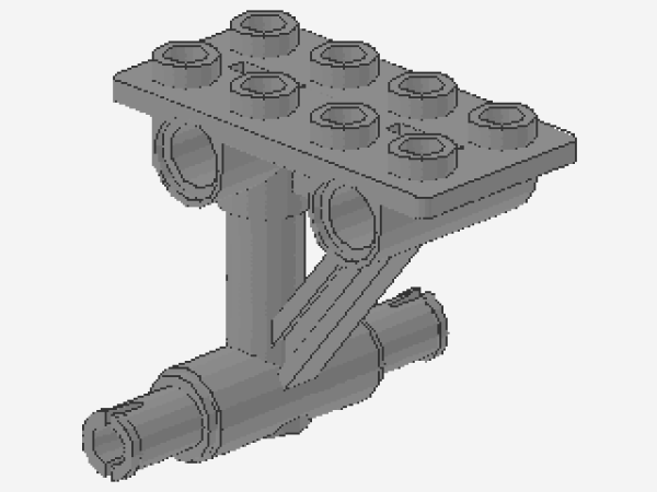 Lego Platte 2 x 4 mit Fahrgestell (42608) hell bläulich grau