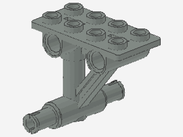 Lego Platte 2 x 4 mit Fahrgestell (42608) hell grau