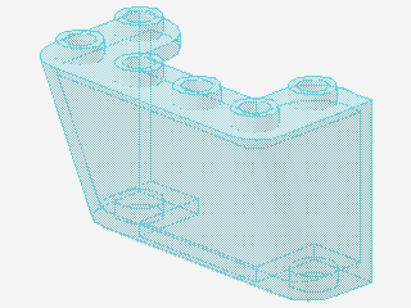 Lego Windscreen 2 x 4 x 2 (4284) inverted, transparent light blue