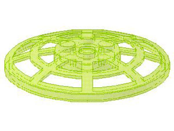 Lego Dish 6 x 6, inverse (4285b) transparent neon green