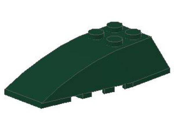 Lego Wedge, curved 6 x 4 (43712) dark green