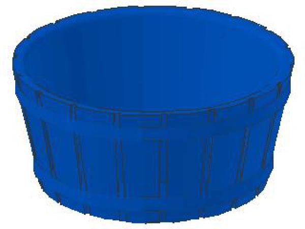 Lego Barrel, Half 5 x 5 x 2 (4424) blue