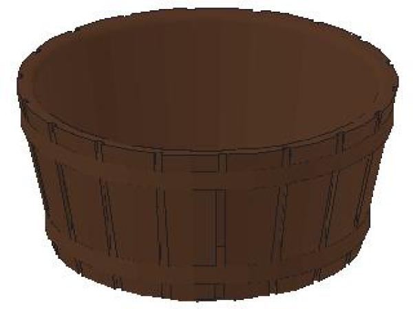 Lego Barrel, Half 5 x 5 x 2 (4424) brown