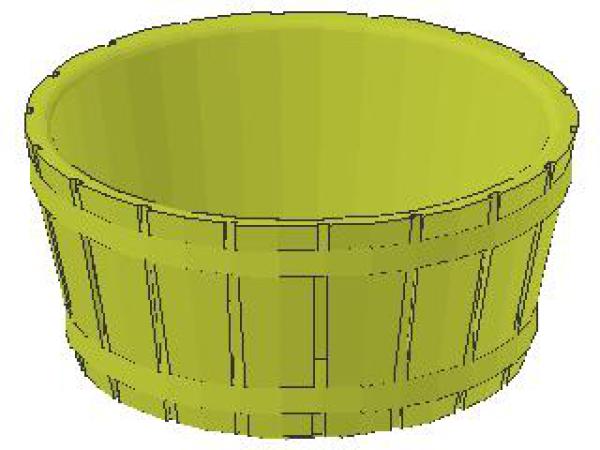 Lego Barrel, Half 5 x 5 x 2 (4424) medium lime