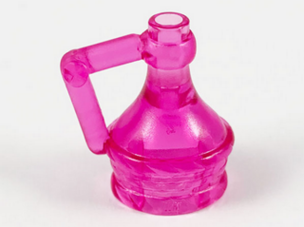 Lego Minifigure Bottle with Handle (4429) transparent dark pink