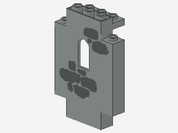 Lego Panel 2 x 5 x 6 (4444p02) with Window, dark gray Stones