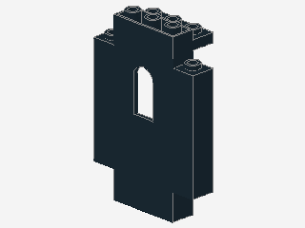 Lego Paneel 2 x 5 x 6 (4444) mit Fenster, schwarz