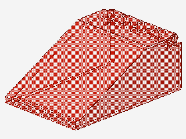 Lego Windschutzscheibe 6 x 4 x 2 (4474) Vordach, transparent rot