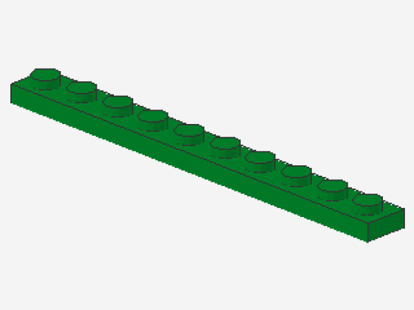 Lego Platte 1 x 10 (4477) grün