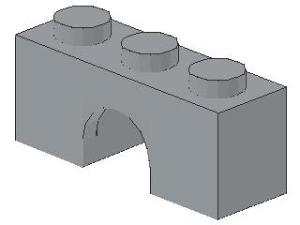 Lego Steion, Bogen 1 x 3 x 1 (4490) hell bläulich grau