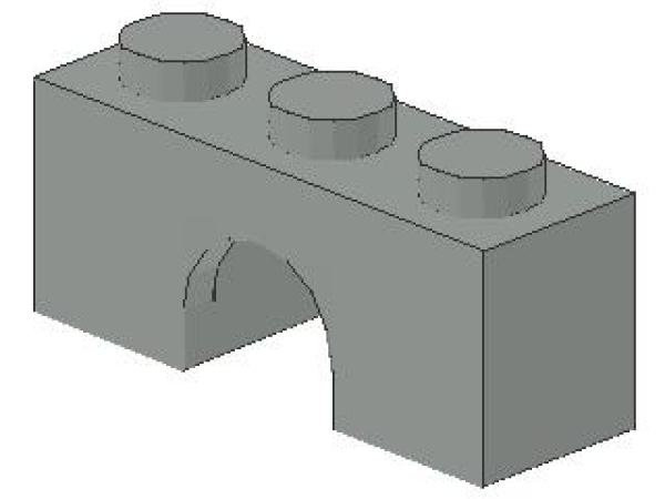 Lego Stein, Bogen 1 x 3 x 1 (4490) hell grau