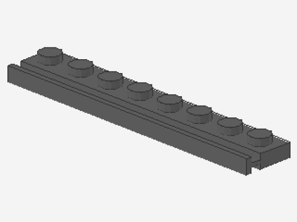 Lego Platte, modifiziert 1 x 8 (4510) dunkel bläulich grau