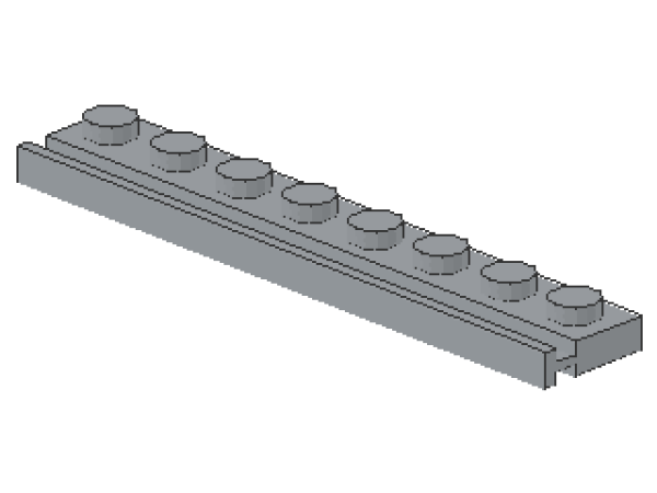 Lego Platte, modifiziert 1 x 8 (4510) hell bläulich grau
