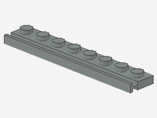 Lego Platte, modifiziert 1 x 8 (4510) hell grau