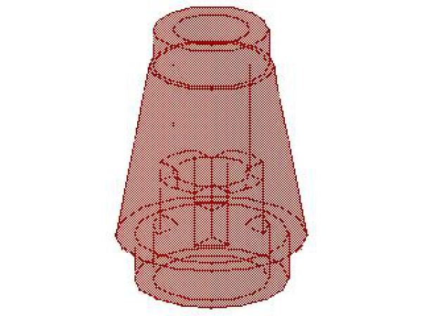 Lego Cone 1 x 1 (4589b) transparent red