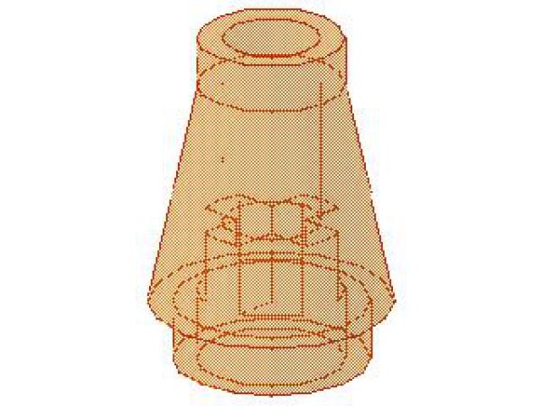 Lego Konus 1 x 1 (4589) transparent neon orange