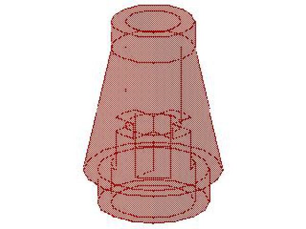 Lego Cone 1 x 1 (4589) transparent red