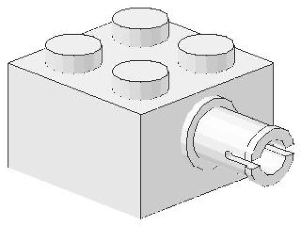 Lego Stein, modifiziert 2 x 2 (4730) weiß