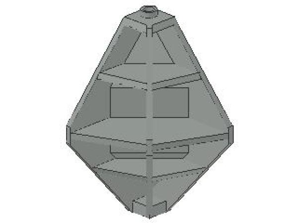 Lego Panel 4 x 4 x 6 (4737) Corner convex light gray