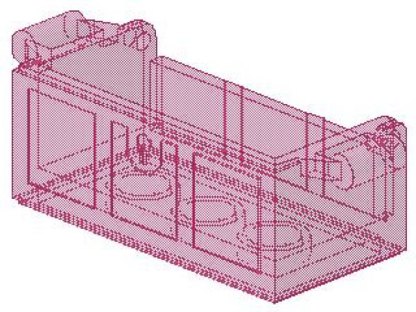 Lego Treasure Cest, Bottom (4378a) transparent dark pink