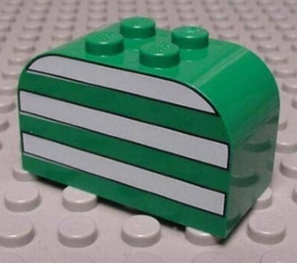 Lego Slope Stone, curved 2 x 4 x 2 (4744px4) green
