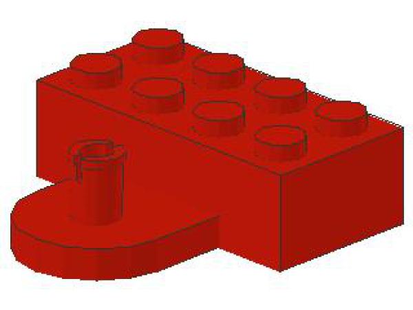 Lego Stein, modifiziert 2 x 4 x 1 (4747) rot