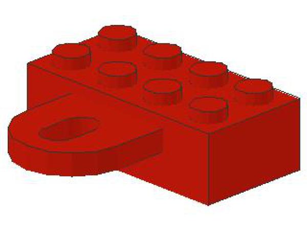 Lego Stein, modifiziert 2 x 4 x 1 (4748) rot