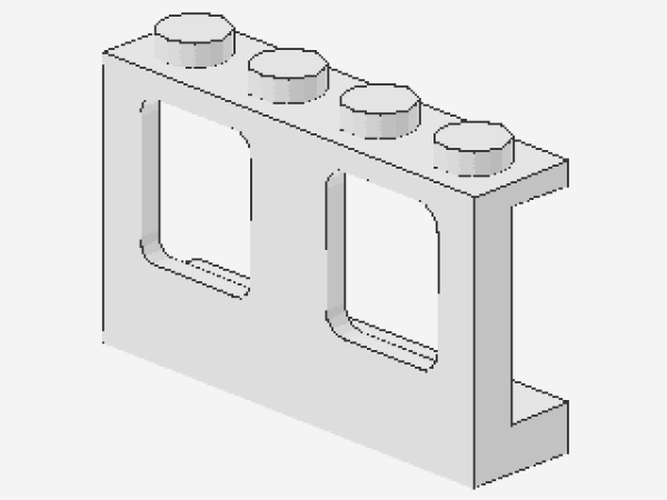 Lego Window 1 x 4 x 2 (4863) Plane, white