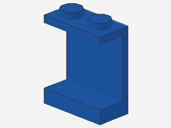 Lego Paneel 1 x 2 x 2 (4864a) solide Studs, blau