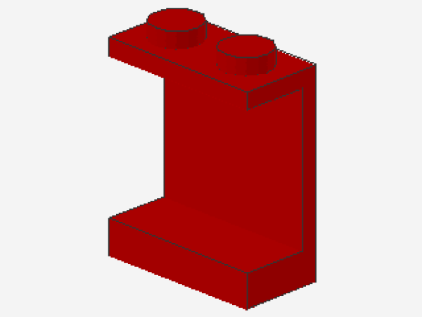 Lego Paneel 1 x 2 x 2 (4864a) solide Studs, rot