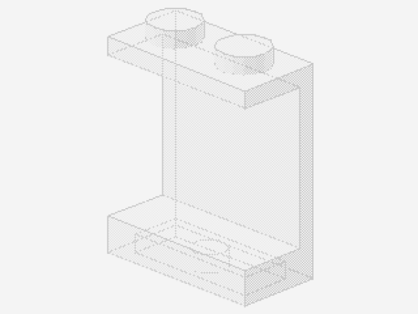 Lego Paneel 1 x 2 x 2 (4864a) solide Studs, transparent