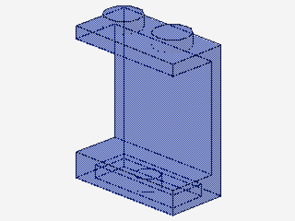 Lego Paneel 1 x 2 x 2 (4864a) solide Studs, transparent dunkel blau