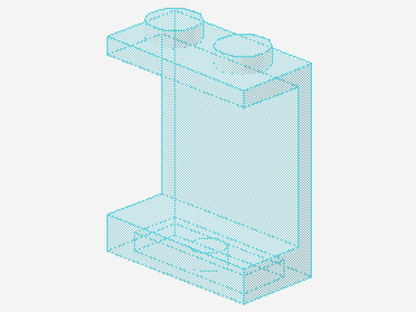 Lego Paneel 1 x 2 x 2 (4864a) solide Studs, transparent hell blau