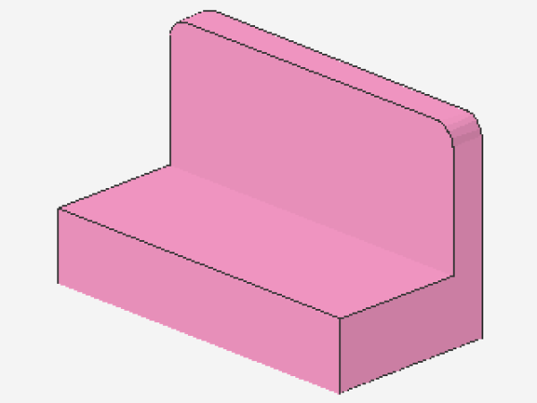 Lego Paneel 1 x 2 x 1 (4865b) gerundete Ecken, leuchtend pink