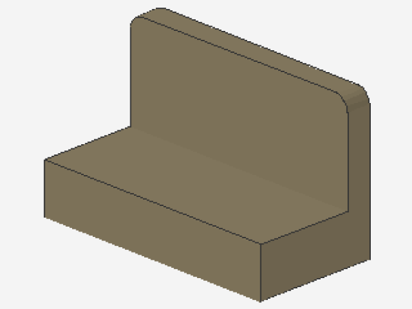 Lego Panel 1 x 2 x 1 (4865b) rounded Corners, dark tan