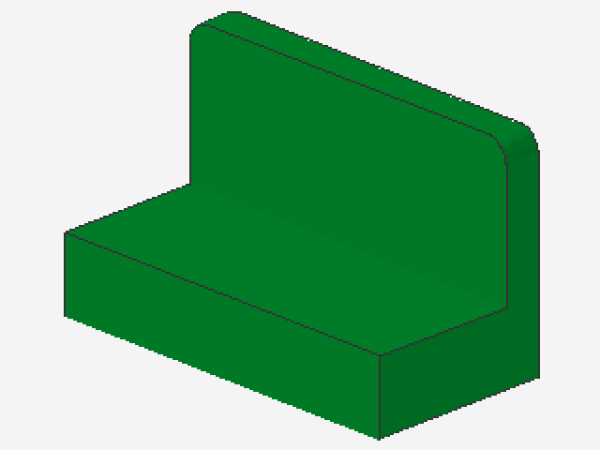 Lego Panel 1 x 2 x 1 (4865b) rounded Corners, green