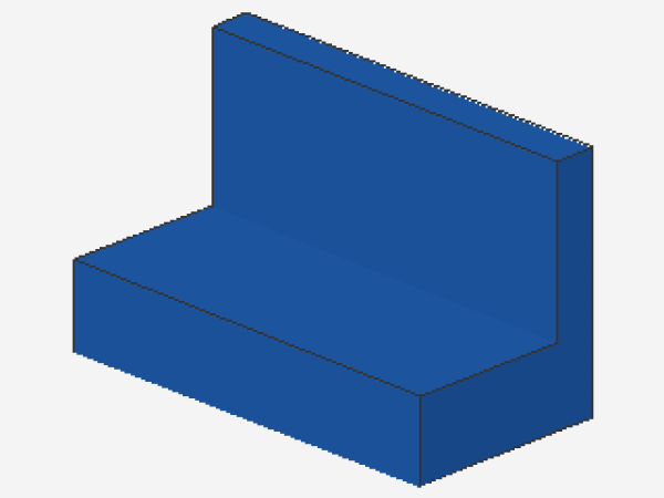 Lego Paneel 1 x 2 x 1 (4865) gerade Ecken, blau