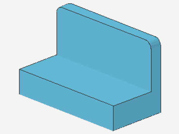 Lego Paneel 1 x 2 x 1 (4865b) gerundete Ecken, mittel azur