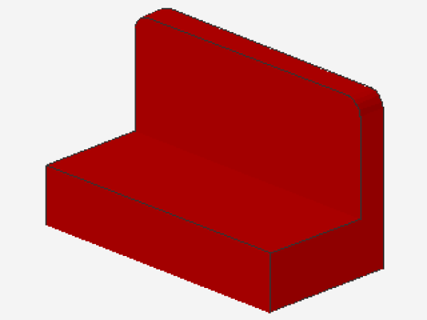 Lego Paneel 1 x 2 x 1 (4865b) gerundete Ecken, rot