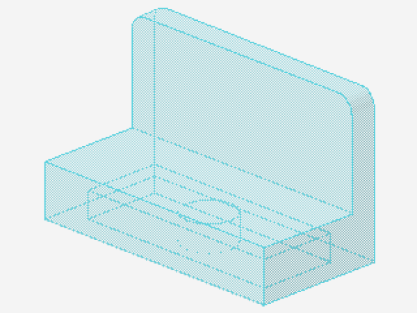 Lego Paneel 1 x 2 x 1 (4865b) gerundete Ecken, transparent hell blau