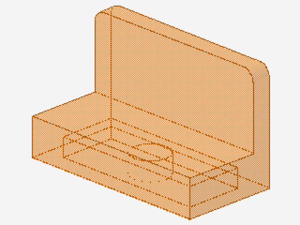 Lego Paneel 1 x 2 x 1 (4865b) gerundete Ecken, transparent neon orange