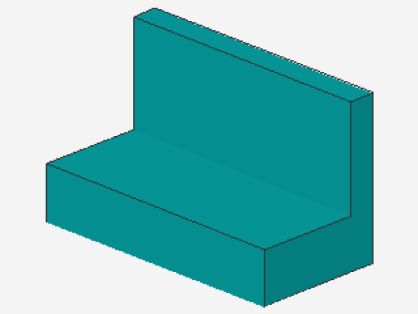 Lego Panel 1 x 2 x 1 (4865) straight Corners, dark turquoise