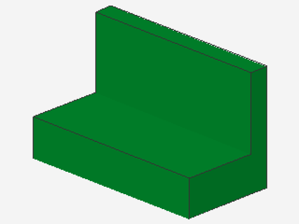 Lego Panel 1 x 2 x 1 (4865) straight Corners, green