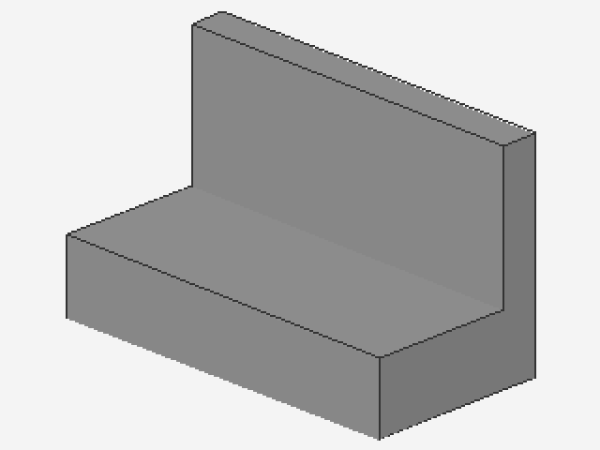 Lego Paneel 1 x 2 x 1 (4865) gerade Ecken, hell bläulich grau