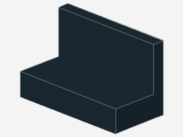 Lego Panel 1 x 2 x 1 (4865) straight Corners, black