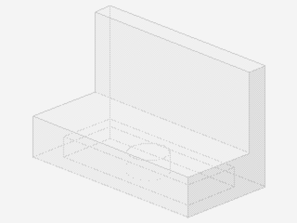 Lego Paneel 1 x 2 x 1 (4865) gerade Ecken, transparent